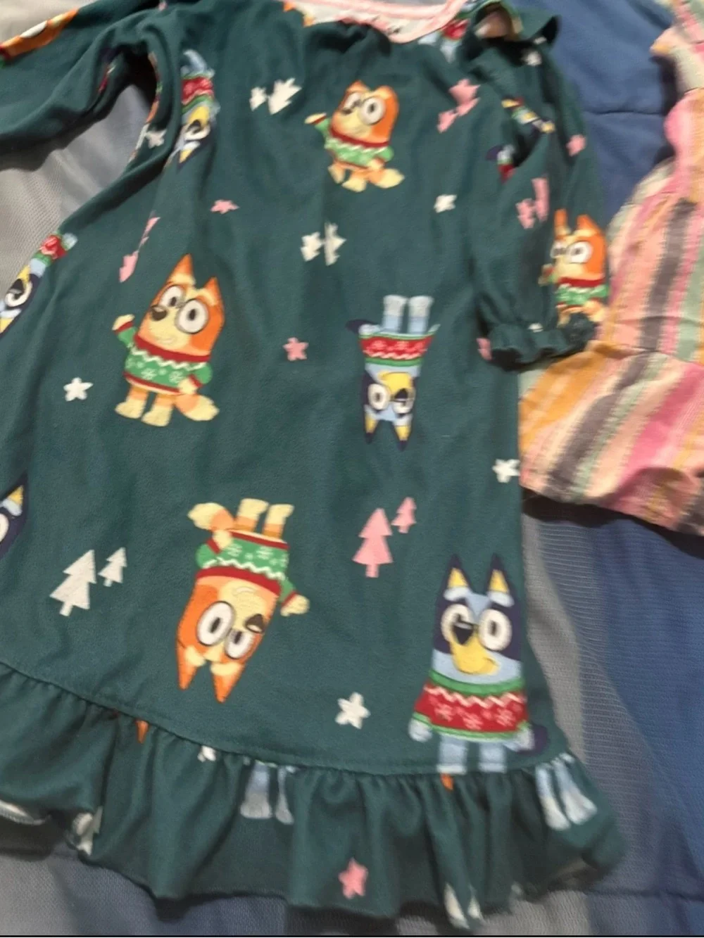 Girls' Teal Owl Print Nightgown - Cozy Long Sleeve Pajama 18 m